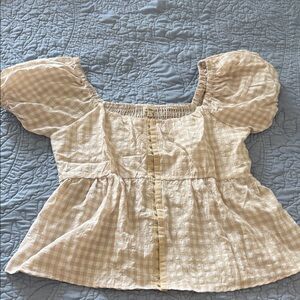 In Bloom Beige Smocked Top